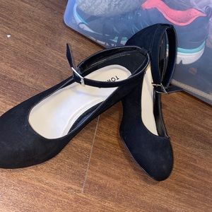 Black mini Wedge with ankle strap